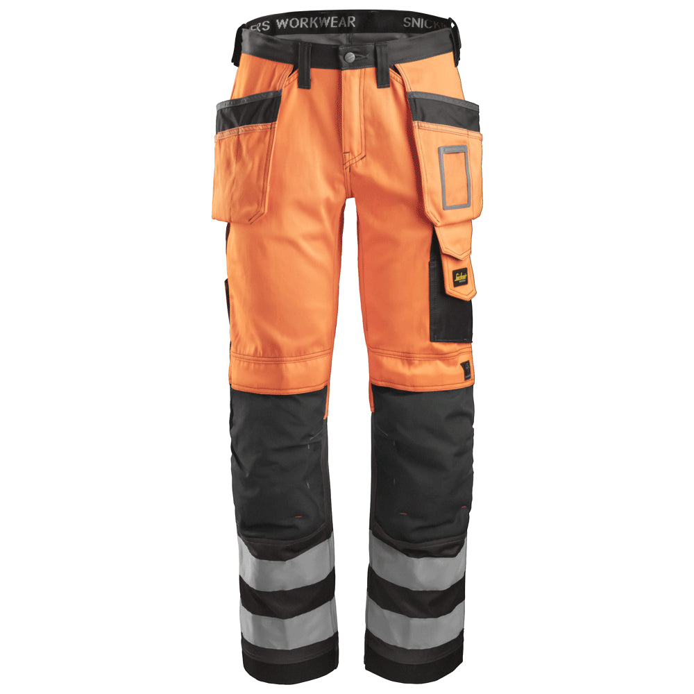 Snickers 3233 High-Vis Holster Pocket Trousers, Class 2