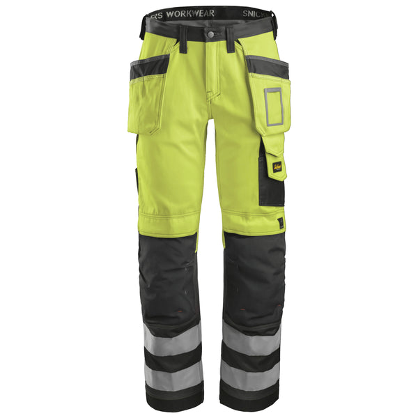 Snickers 3233 High-Vis Holster Pocket Trousers, Class 2